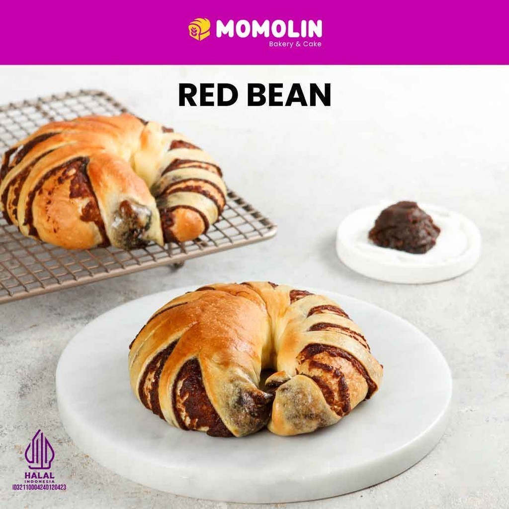 

Momolin Bakery Roti Red Bean PREMIUM | kacang merah | roti manis | kue