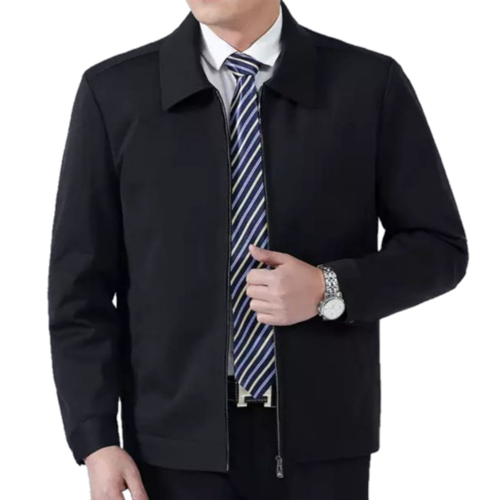 Jasket Pria Dewasa Pesantren Jas Santri Cowok Modern Elegan Slimfit Blazer Guru Ustad  Dosen Hitam C