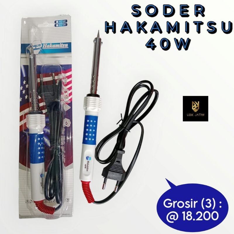 SODER 40 WATT HAKAMITSU / SODER PLASTIK ITAMI SOLDER LISTRIK