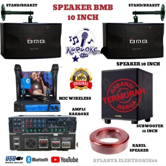 Promo Paket Hemat Sound System Karaoke BMB 10 Inch/Subwoofer 12 Inch/Amplifier