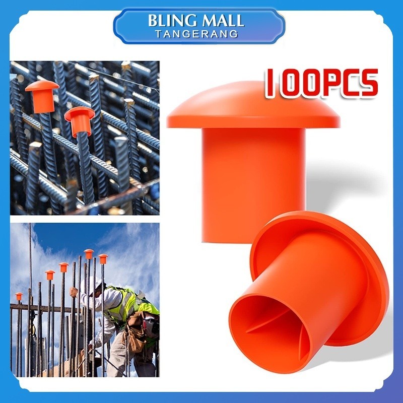 100 Pcs Mushroom Rebar Cap Plastic Safety Caps Rebar Caps for Rebar 8 to 38mm