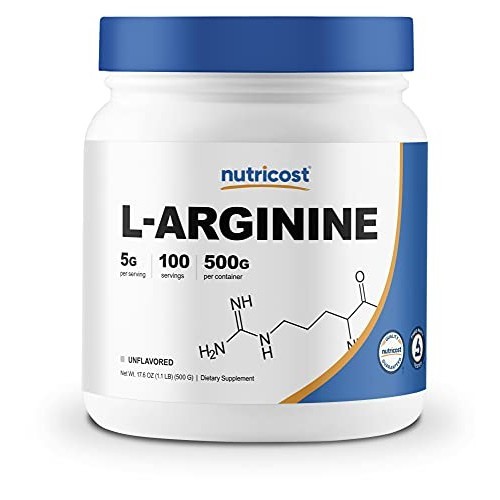 Nutricost L-Arginine Powder 500 Grams (1.1lbs) - Pure L-Arginine