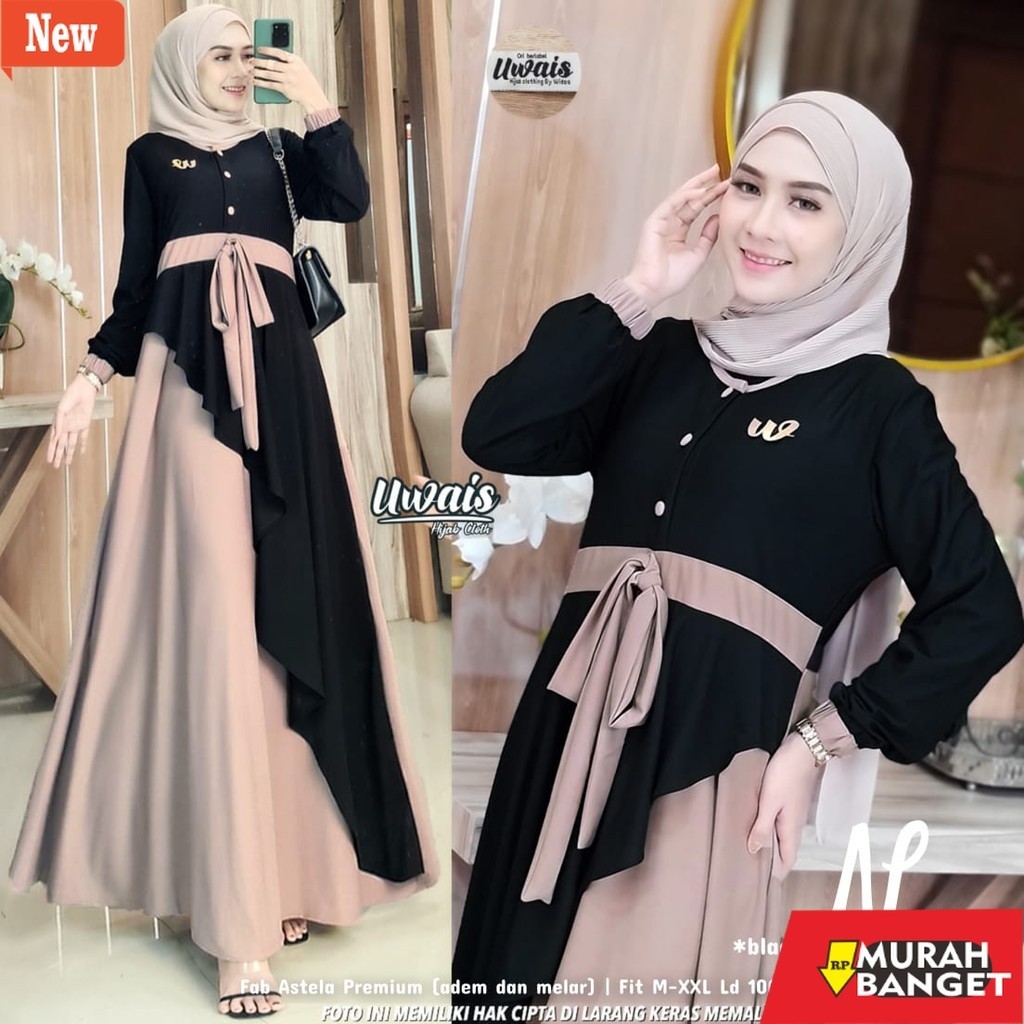 gamis kekinian tahun 2024 [COD] Nilam Maxy - Pakaian Muslim Wanita Terlaris/Baju Terlaris [RRgemilan