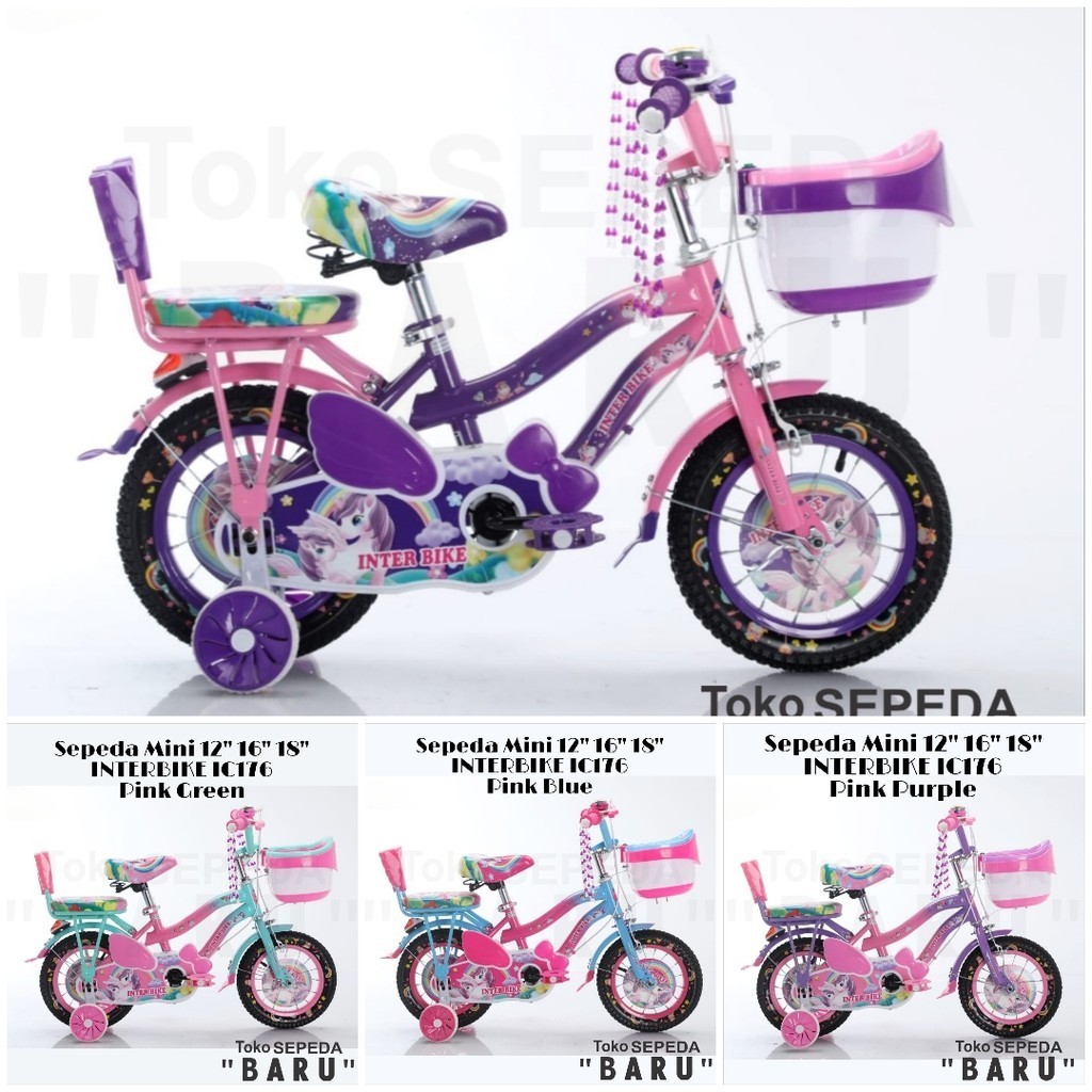 TB - Sepeda Mini Anak INTERBIKE IC176 Ukuran 12 16 18 Inch