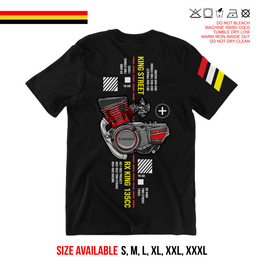 Kaos Kode RX KING-WHITE ENGINE 2 Kaos Motor Kaos CB GL MP HONDA HARLEY 750 Classic Vespa Kaos Honda 