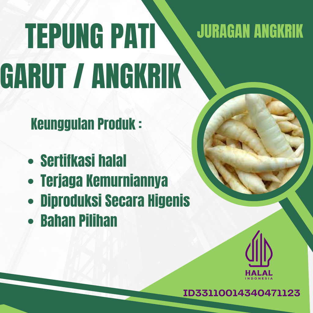 

TEPUNG GARUT/PATI ASAM LAMBUNG/ANGKRIK /ARROWROOT 500Gr