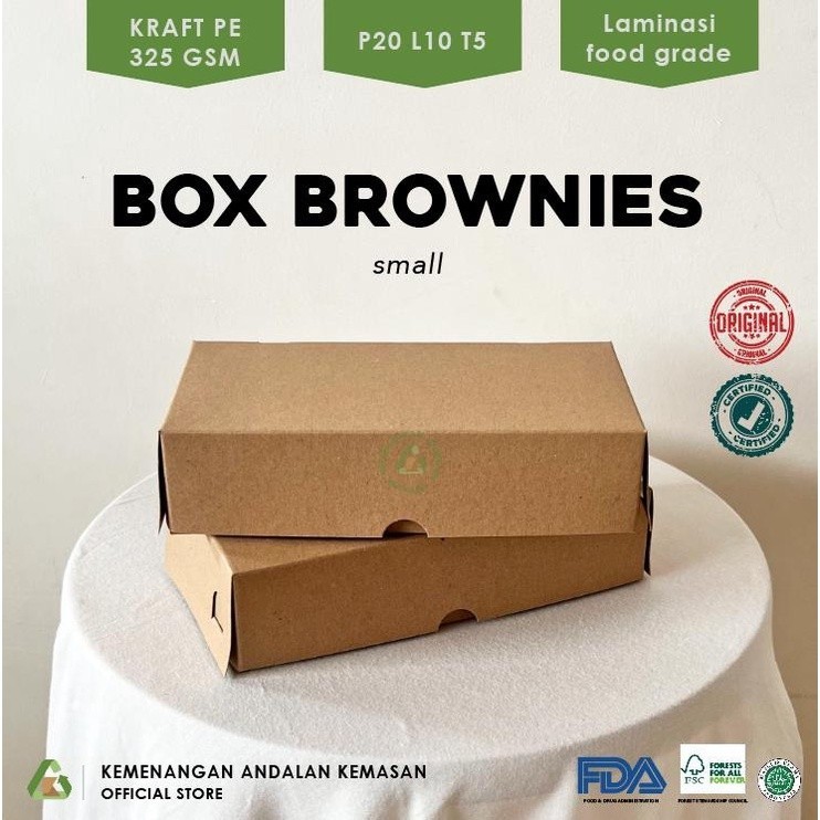 

BOX 20X10X5 KRAFT PAPER KERTAS COKLAT / BOX BROWNIES / BOX ROTI BAKAR (WAJIB MEMBELI EXTRA PACKING)