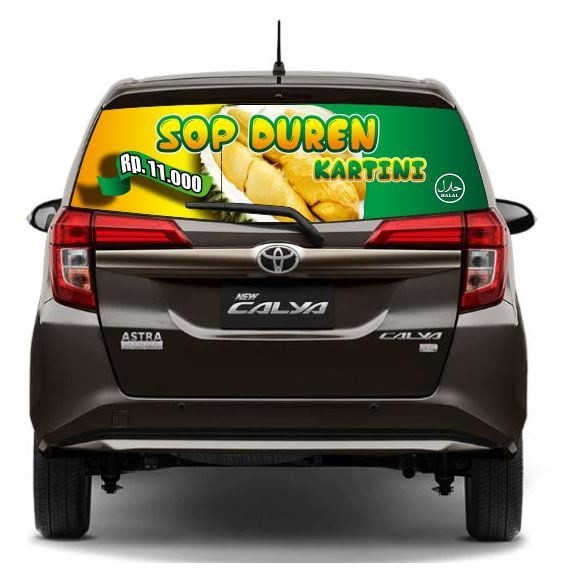 Stiker Tembus Pandang Kaca Belakang Mobil - Stiker One Way / Sticker Oneway Vision - Sigra Calya