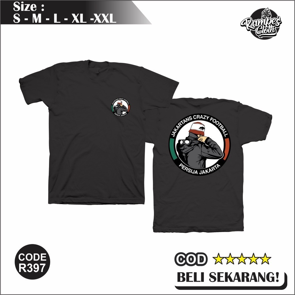 Kaos Distro JAKARTANS CRAZY FOOTBALL Cotton Combed 30s Premium R397