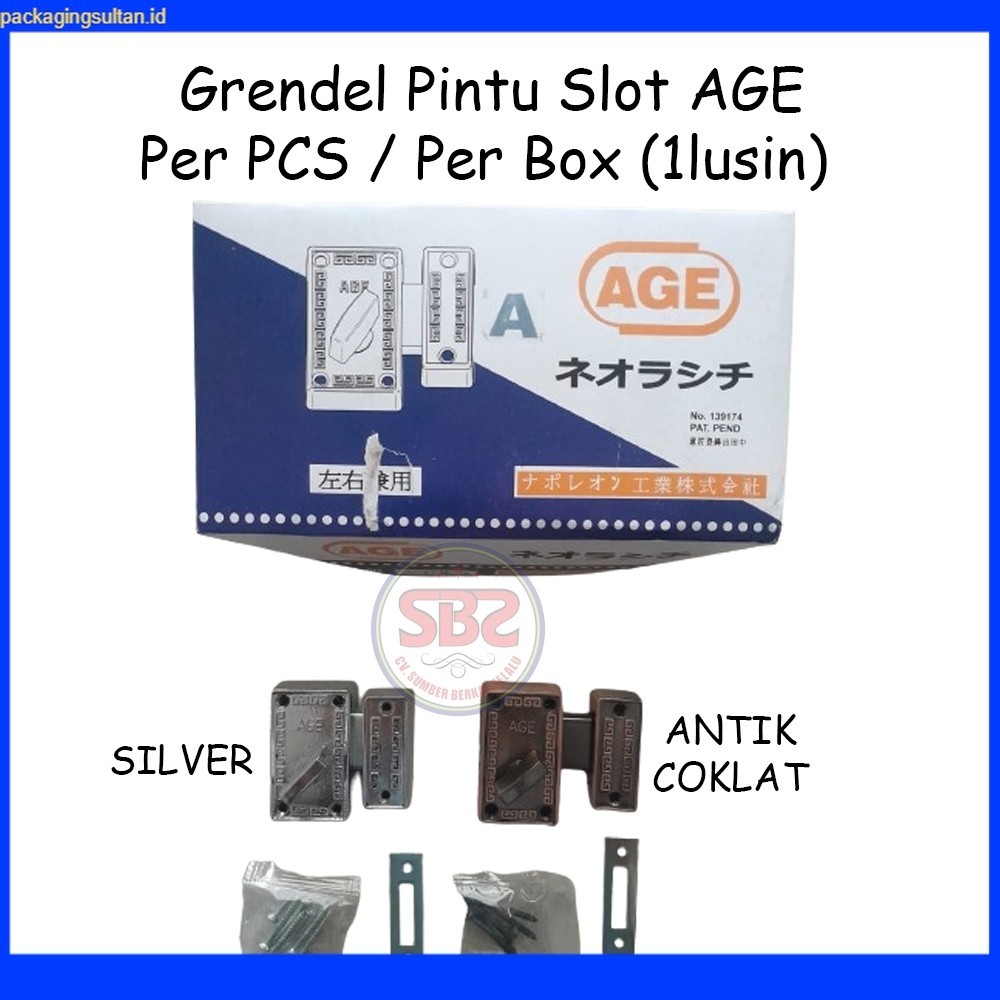 Gerendel AGE - Grendel AGE - Slot Pintu Kunci Selot Gerendel Putar WC Kamar Mandi Toilet Model AG Je