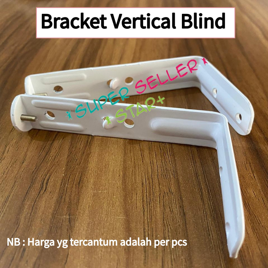 Super Seller Star - Bracket Vertical Blind / Kaki Rel Vertical Blind Putih Bahan Tebal