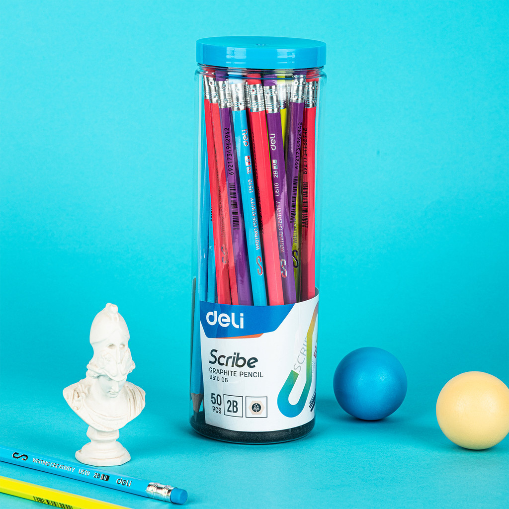 

Deli | Pensil Kayu (Graphite Pencil) Scribe 2B | 1 Tube | U51006