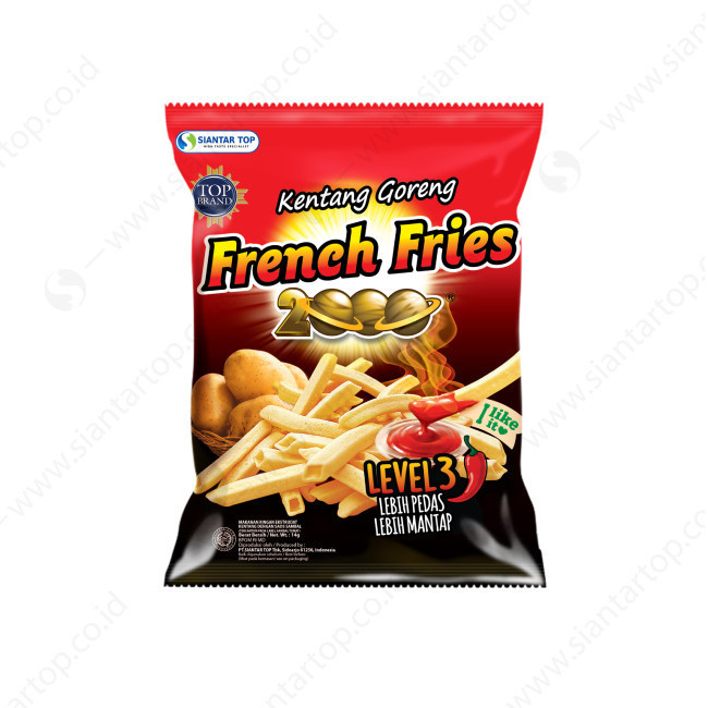 

Kentang Goreng French Fries 2000 Level 3 14g Isi 10pcs Cemilan Murah dan Enak