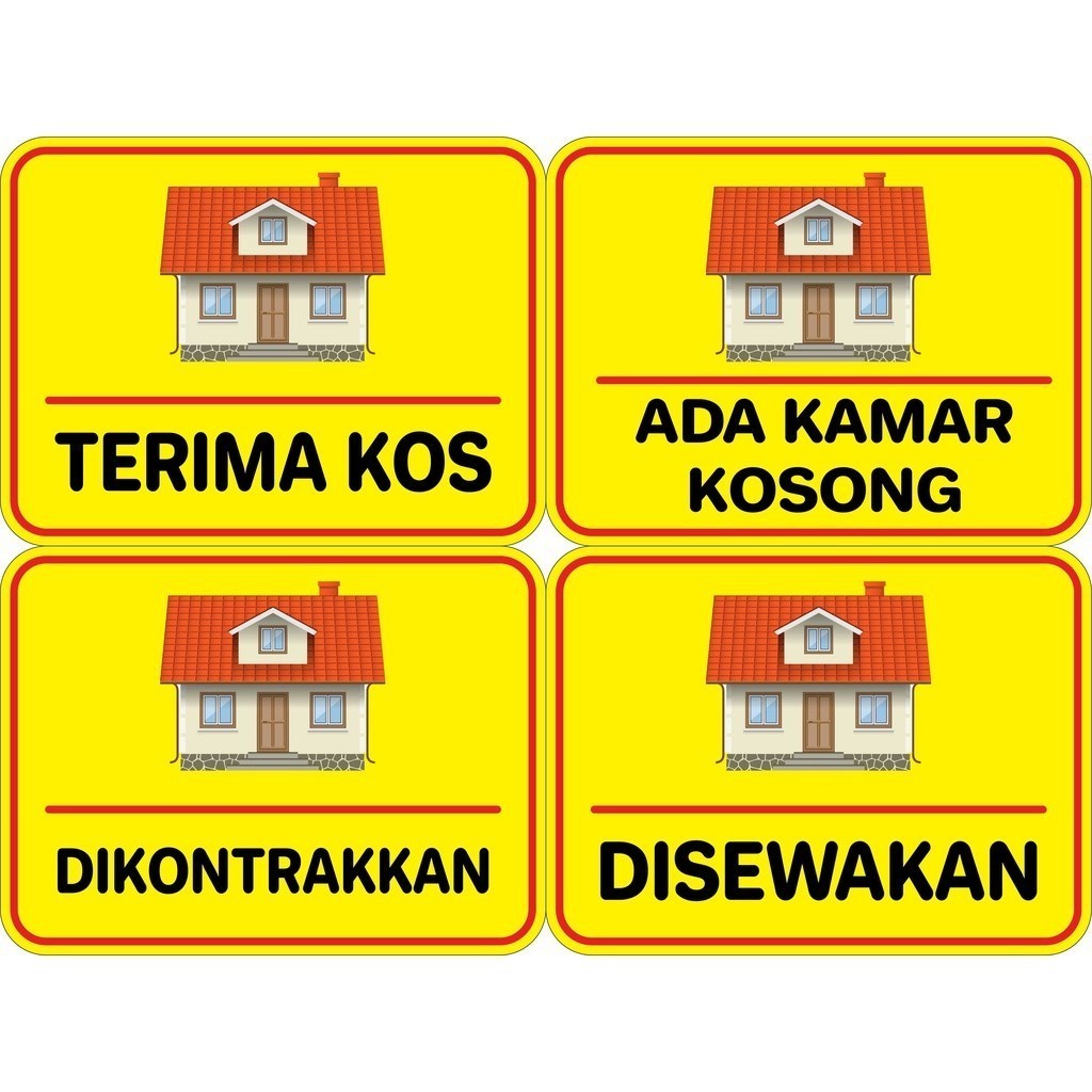 

STIKER VINYL TERIMA KOS, KAMAR KOSONG, DIKONTAKAN, DISEWAKAN Peringatan Kantor Rumah