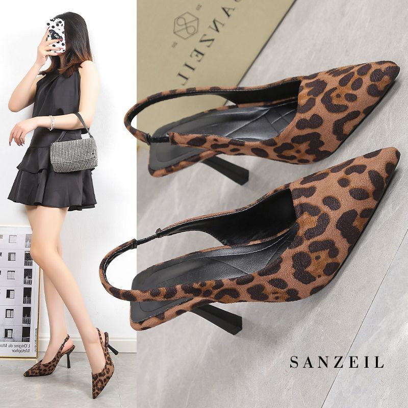 SANZEIL Zoei Leopart - High Heels 9cm Hak Tinggi Pesta 7667 Chunky Heels