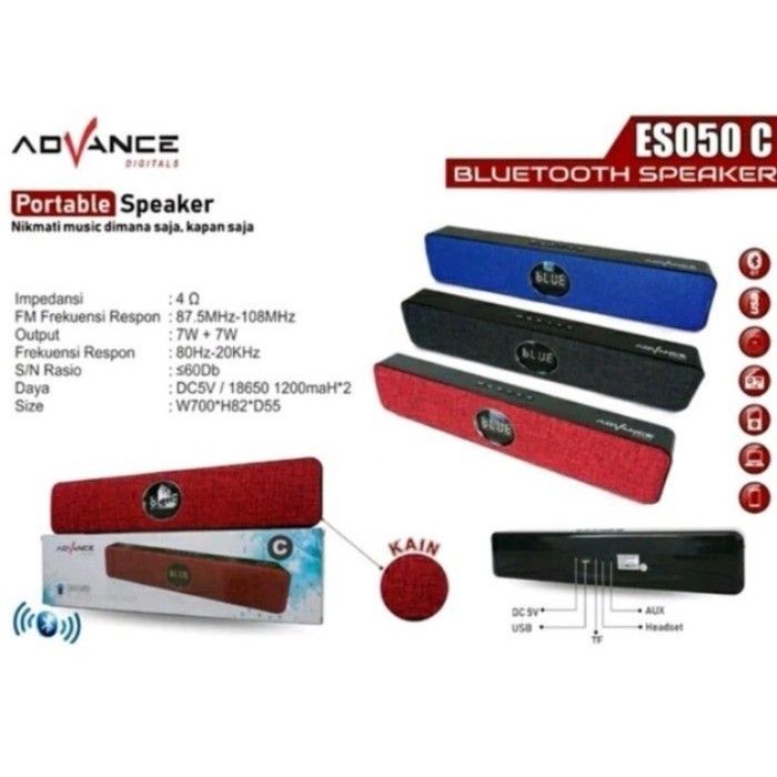 { Garansi Resmi } Speaker Advance ES050C / Speaker Bluetooth Portable ES050C Advance