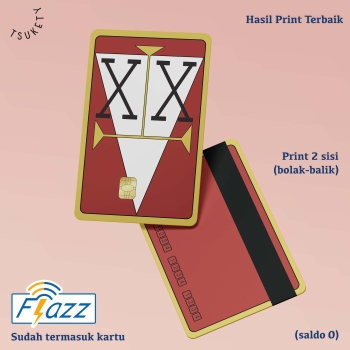 Hunter X Hunter License Card E-money Flazz Emoney - Merah, emoney mandiri