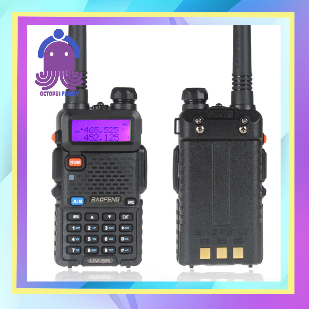 HT Baaofeng UV5R Walkie Talkie Dual Band 5W 128CH UHF+VHF Handy Talkie by Octopus Family