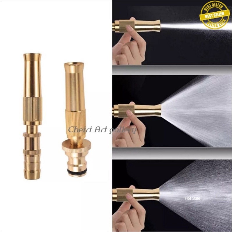 Semprotan Air Lurus Kuningan 5/8 inch /Kepala Semprotan Selang Air Hose Nozzle Taman Motor Mobil /se