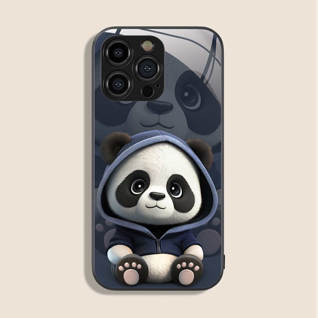 CH426 Casing Premium Untuk iPhone 11 12 13 14 Plus 15 Pro Max Xs Mini Xr 7 8 SE Case Panda  Fullcove