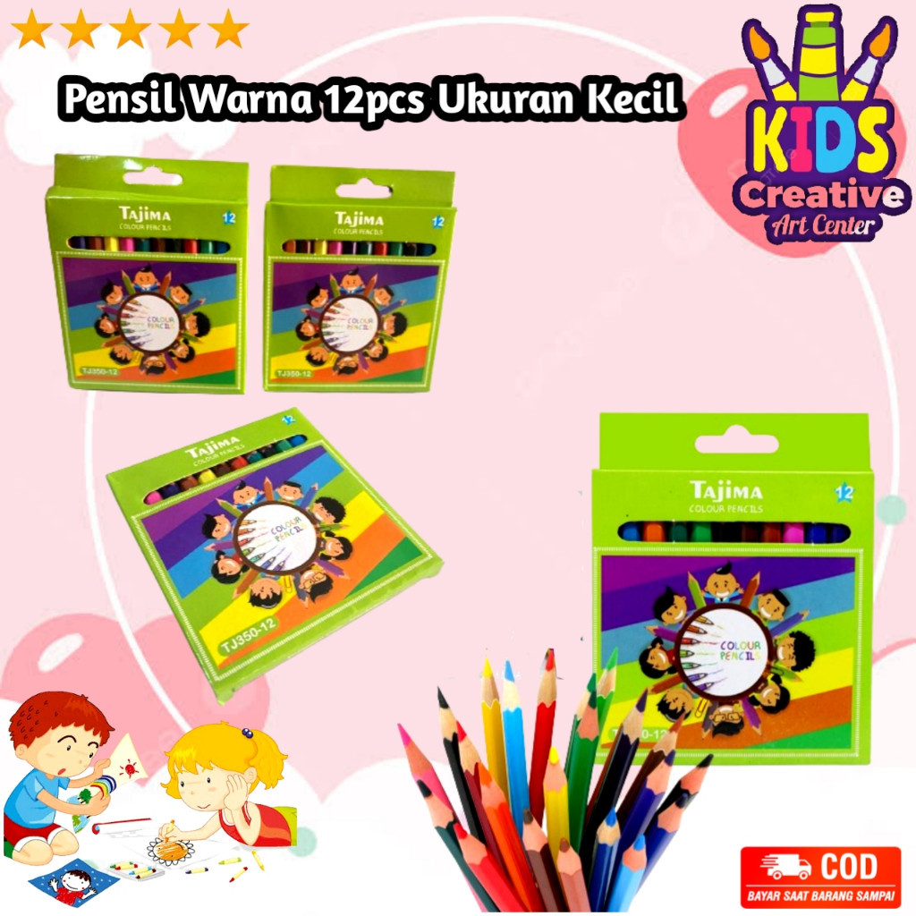 

Crayon Pensil Warna 12 pcs Ukuran Kecil / Collor Pencil Paper Box Classic / F B