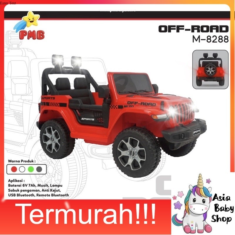 Mobil Aki Anak + Remote JEEP PMB M-8288 M8288 Jeep Murah