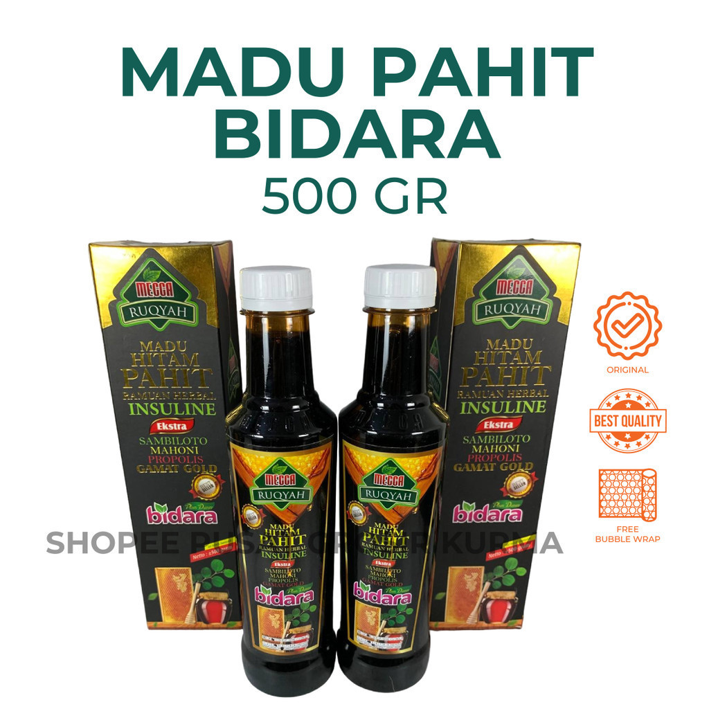 

Madu Hitam Pahit Bidara / Madu Hitam Pahit 500gr / Madu Hitam Pahit Insuline Propolis Habbatusauda 500 gr