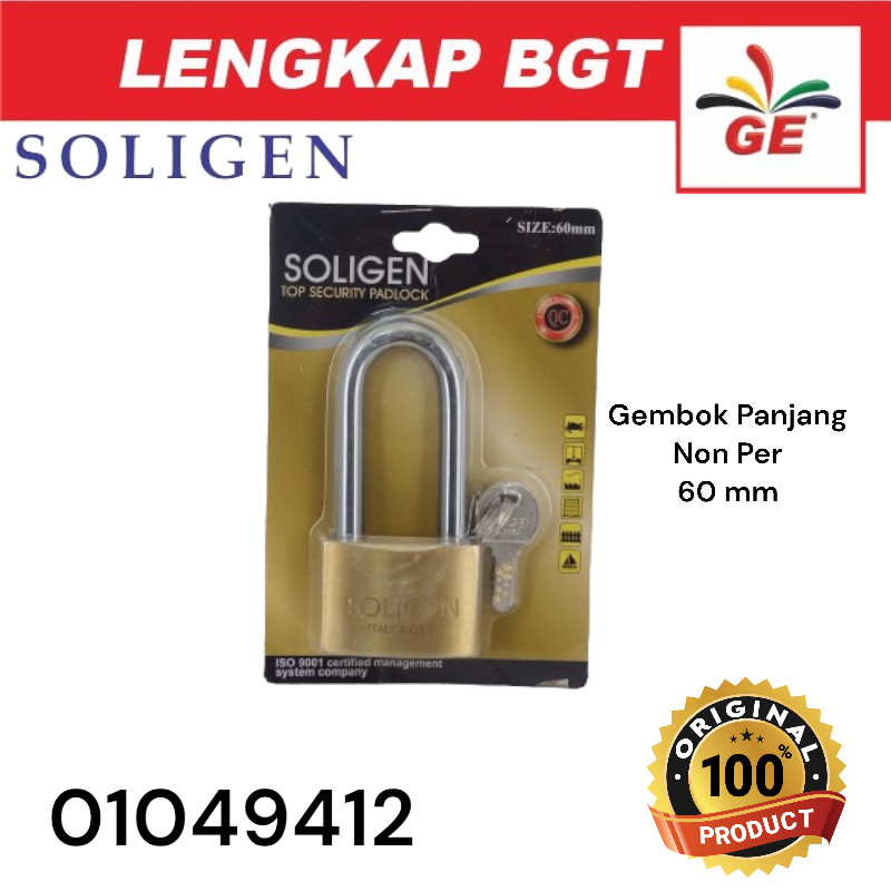 SOLIGEN Gembok 60MM Leher Panjang - Non Per - 01049412