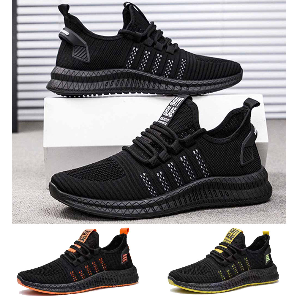 sepatu kasual  casual sepatu pria hitam  slip on cowok  rajut pria shoes