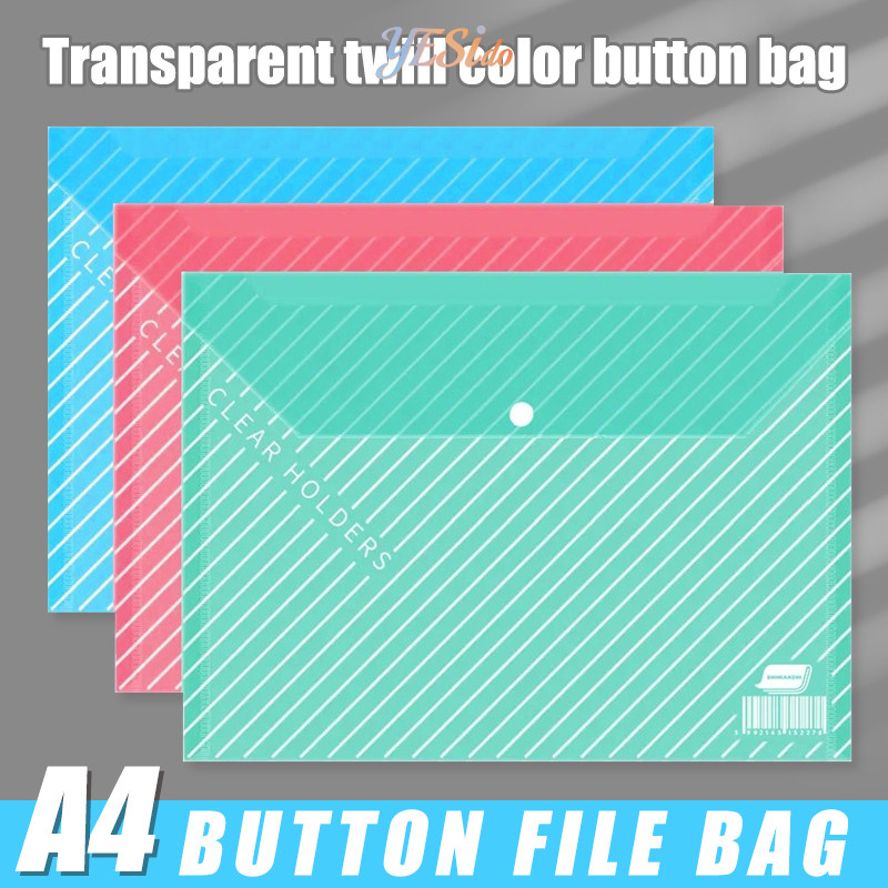 

COD✨ Tas File Diagonal Transparan Tas Gesper Warna-warni Tas File Data Set 3 Potong-YES