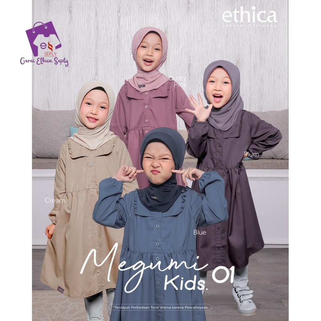 Gerai Ethica Seply - TUNIK ANAK Perempuan POLOS CASUAL Premium Terbaru Megumi Kids 01 By Ethica