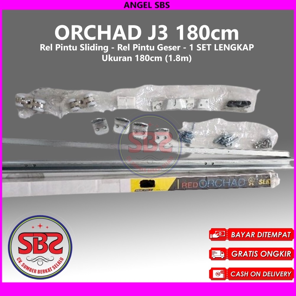 REL SLIDING J3 ORCHAD - Rel Pintu Dorong - Sliding Rail Galvanis - Sliding Track - Rel Pintu 1.8m