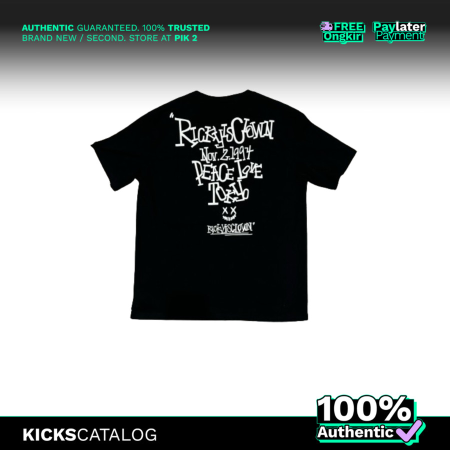 RIC Ricky Is Clown Peace Love Tokyo Nov 2. 1994 Tee Black - 100% Authentic | BNWT