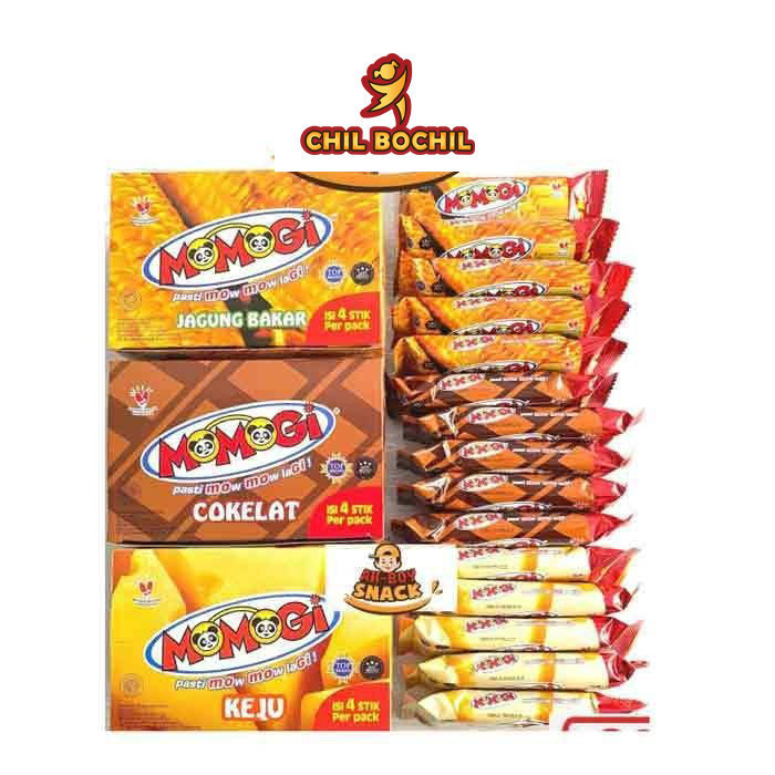 

MOMOGI ECER RP 500 ISI ( 20 BUNGKUS X 5 GRAM ) JAGUNG BAKAR, COKELAT, KEJU - WAFER MOMOGI ECER RP.500 ALL VARIAN - CHIL BOCHIL