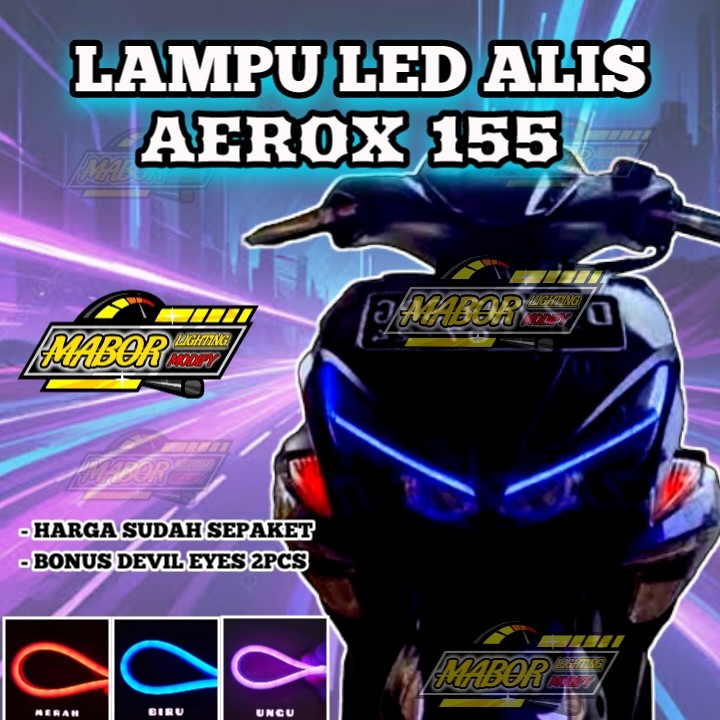 LAMPU LED ALIS AEROX 155 V 2 BONUS DEVIL EYES LAMPU SENJA AEROX 2016 2017 2018 2019 2020 155 LAMPU S