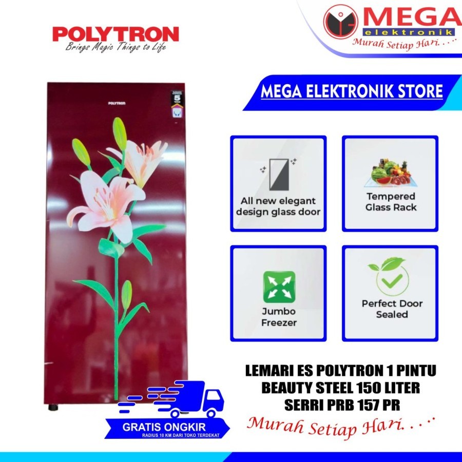 LEMARI ES POLYTRON PRB-157 / PRB 157 / PRB157 KULKAS 1 PINTU MURAH