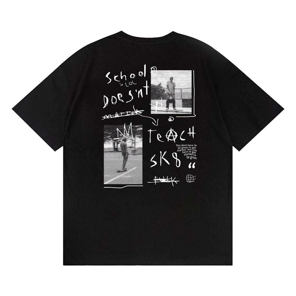 T-Shirt Skate Sk8 Black Tees