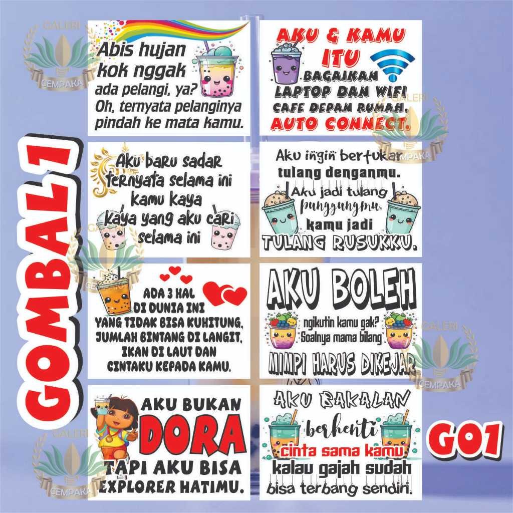 

100 PCS kata kata GOMBAL 01