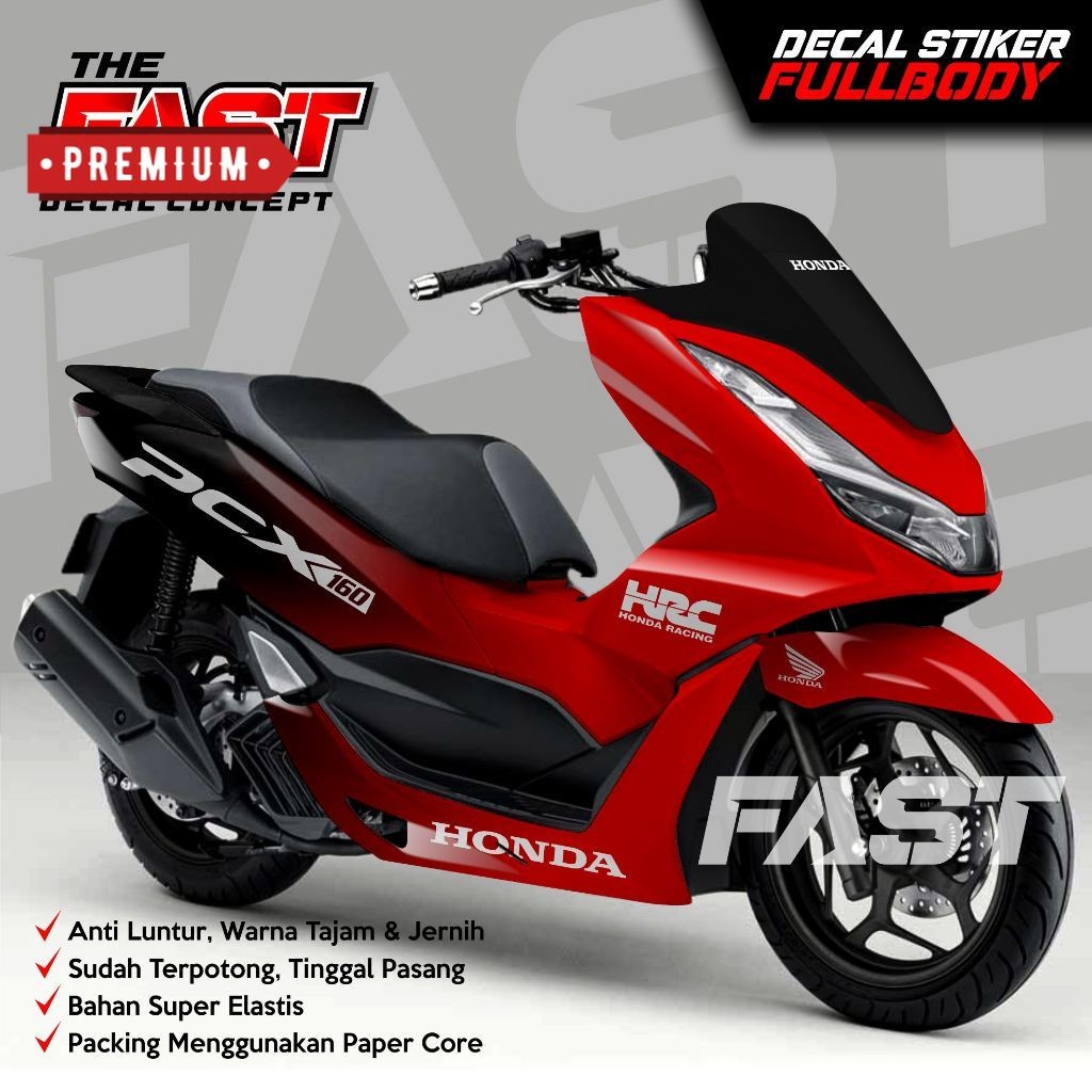 PREMIUM Decal stiker HONDA PCX 160  PCX 150 Full Body desain terbaru Bunglon Hitam New Colour