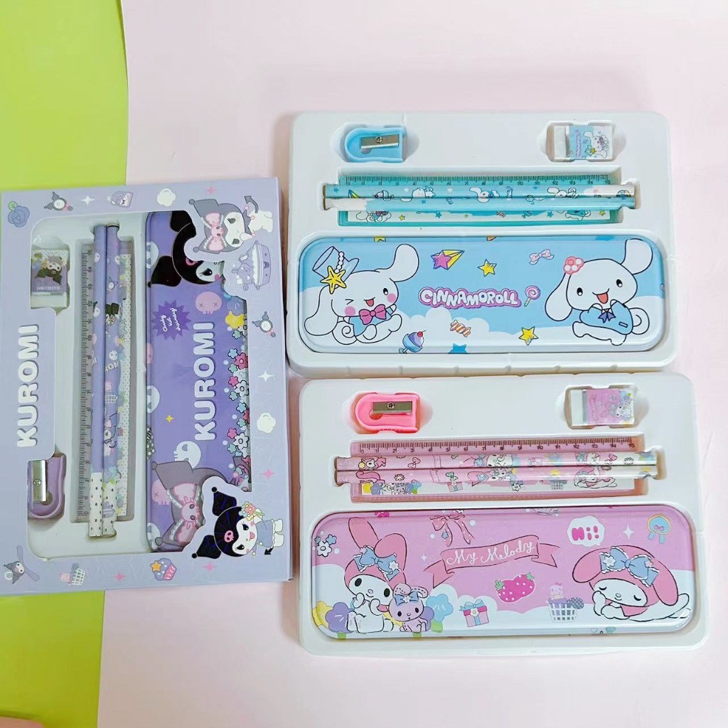 

[Hercyna]Set Tepak Pensil Sanrio Pencil Case Fanart Fan Art Pensil Penghapus Paket Hadiah Ulang Tahun Kuromi My Melody Cinnamoroll
