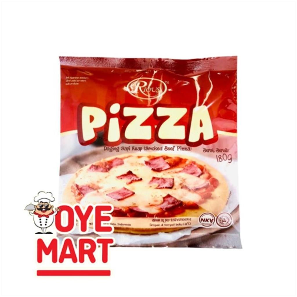 

RIOUS PIZZA SMOKED BEEF 180GR/PIZZA FROZEN INSTAN DAGING ASAP