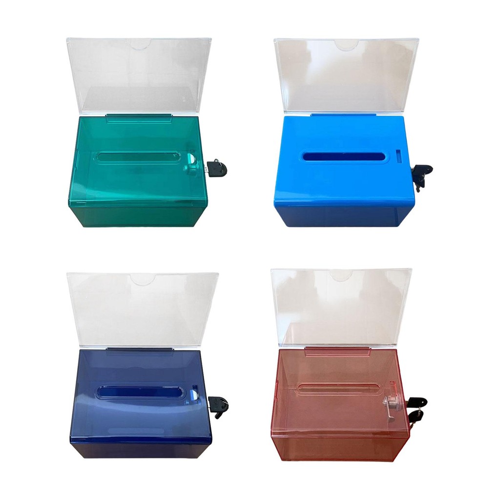 

Acrylic Donation Box Business Card Drawing Box Multifunctional Lockable for Business Community Events Desk Fundraising Shop