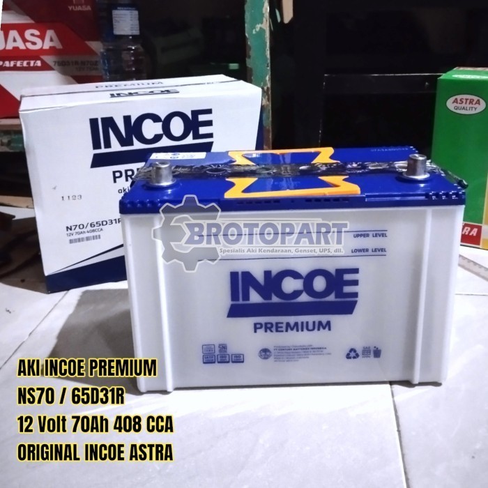 Aki Mobil Isuzu Truk Elf NHR 55, DMax INCOE PREMIUM N70 Aki Basah 70Ah ORIGINAL INCOE ASTRA
