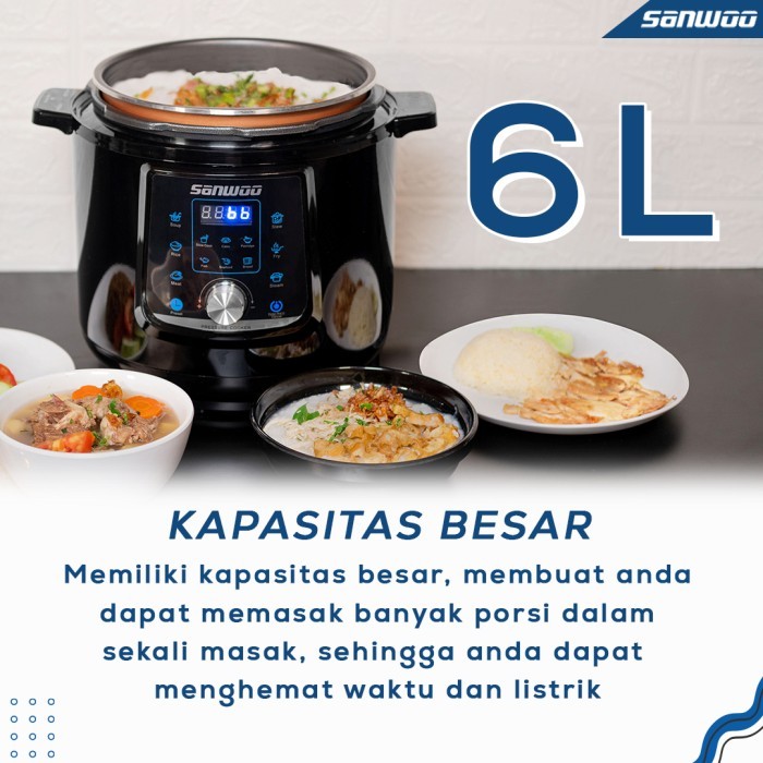 Sanwoo Multifunction Low Carbo Pressure Cooker 6L PC-6058