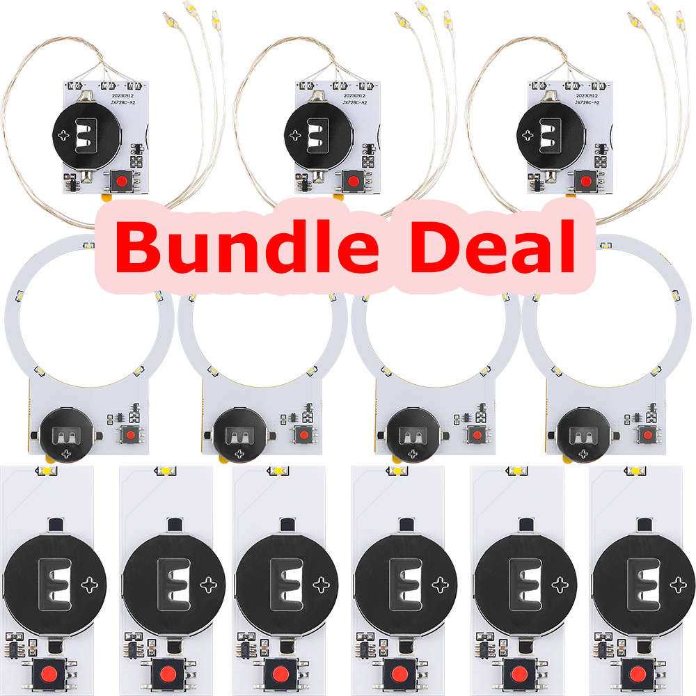 

Bundle Deals Halo Lights Warm White LEDs Light Units for DIY Scrapbooking Light-Up Cards Making Craft 2023 New Easy Lights