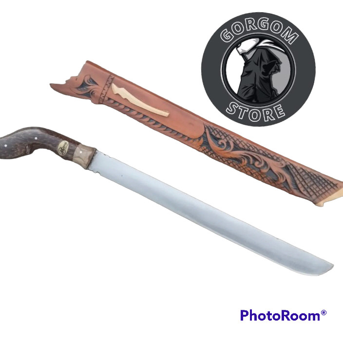 GOLOK sarung ukir ukuran panjang GOLOK CIBATU pemotong kayu dan bambu baja per fulltang