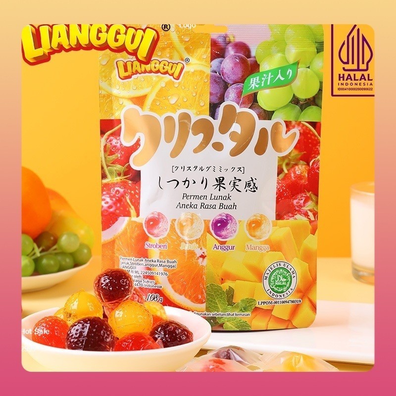 

[Makanan viral halal unik][HALAL]Lianggui Peeled Fudge 108g Permen Lunak Rasa Jeruk Strawbery Mangga Corn Permen Buah Jelly Kupas Permen Rasa Buah Permen Lunak Viral Aneka Rasa Buah (Halal) Permen Lunak Rasa Mangga