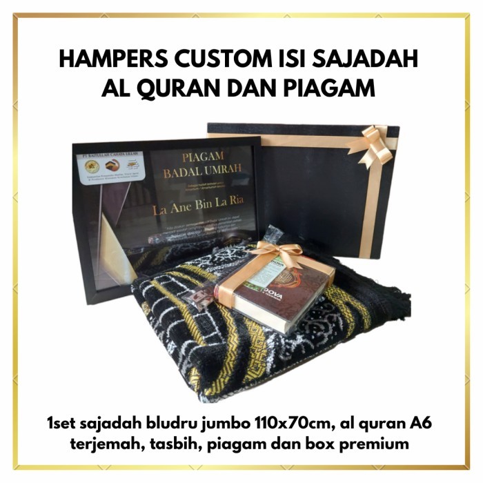 

HAMPERS KADO HADIAH ISI SAJADAH BLUDRU JUMBO DAN AL QURAN