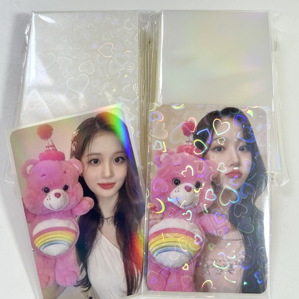 

SKYSONIC 50pcs Kpop Card Sleeves 61x91mm 58x89mm Laser Holder For Holo Postcards Top Load Films Photocard Game Cards Protector