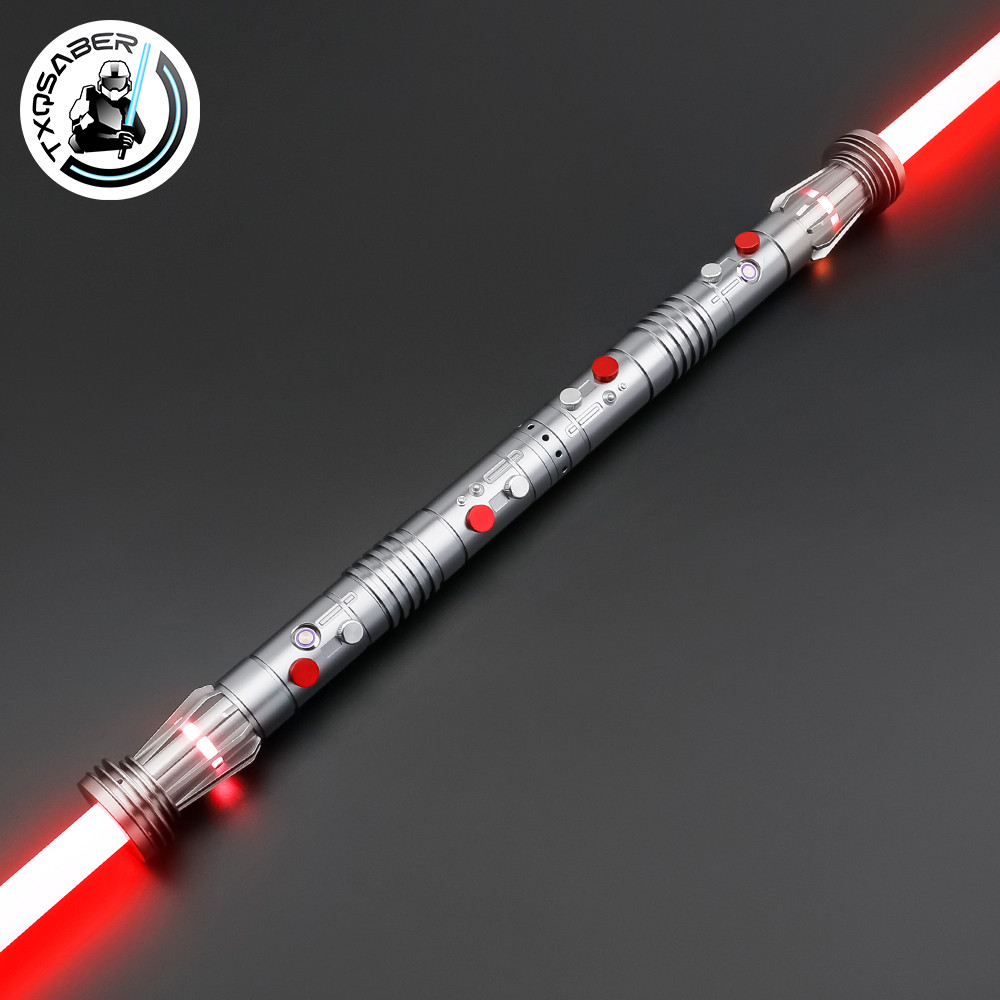 TXQSABER Neo Pixel Lightsaber 2PCS Double Blade Smooth Swing App Control Laser Sword Metal Handle Si